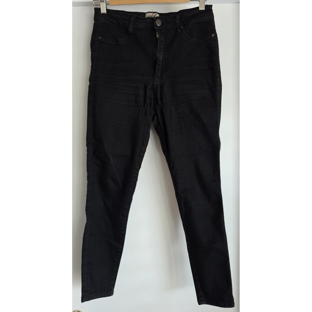 Denim Blvd Women's Skinny Jeans Size 11 Black Solid Mid Rise 26in Inseam